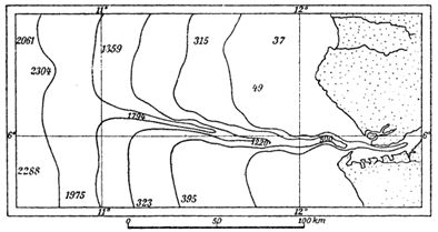 Die untermeerische Kongo-Rinne vor der Küste Westafrikas